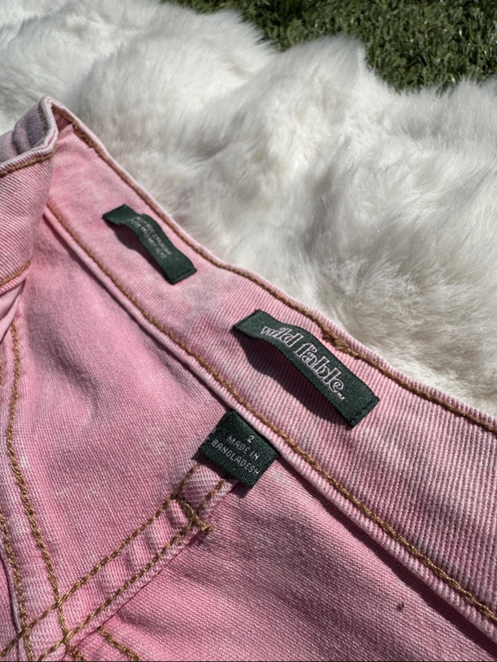 wild fable Light Pink Highest Rise straight Women's Jeans size 2 distressed crop - Picture 5 of 11